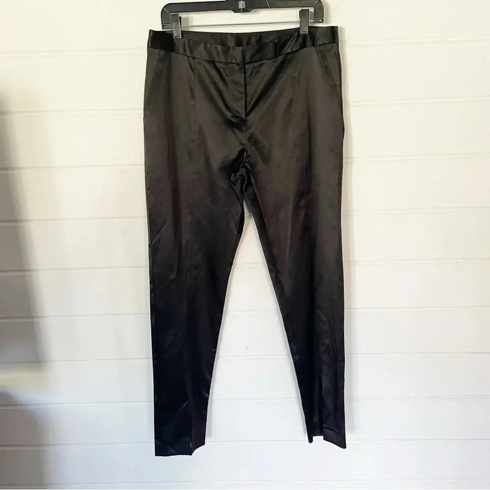 NWT Asos Women’s Satin Split-Hem Mid-Rise Straight-Leg Size 10 Waist 33”